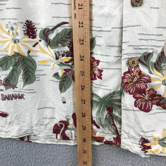 TOMMY BAHAMA Happy Holidays Short Sleeve Button Front Surf Hawaiian Shirt Mens M - Picture 4 of 7